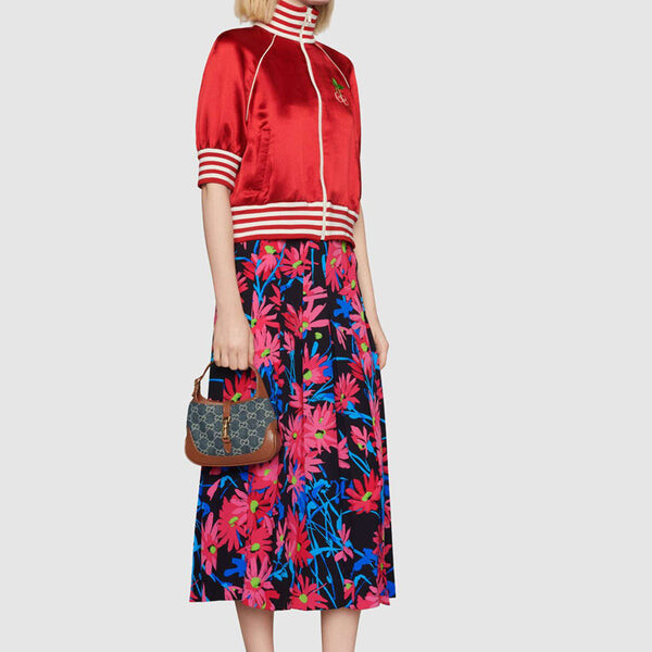 Сумка Gucci Jackie 1961 Mini Denim Single Shoulder Bag, коричневая — фото 3