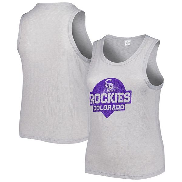 

Женский серый футболка Colorado Rockies plus size high neck tri-blend Soft As A Grape