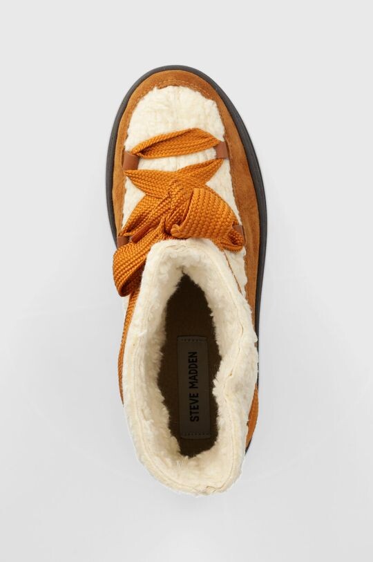 Зимние ботинки женские Steve Madden Haddy из замши и натуральной кожи, коричневый/экрю — фото 4