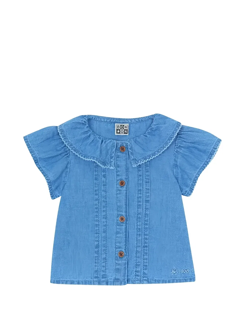 Блузка Nancy с защипами и сборками Bonton, синий