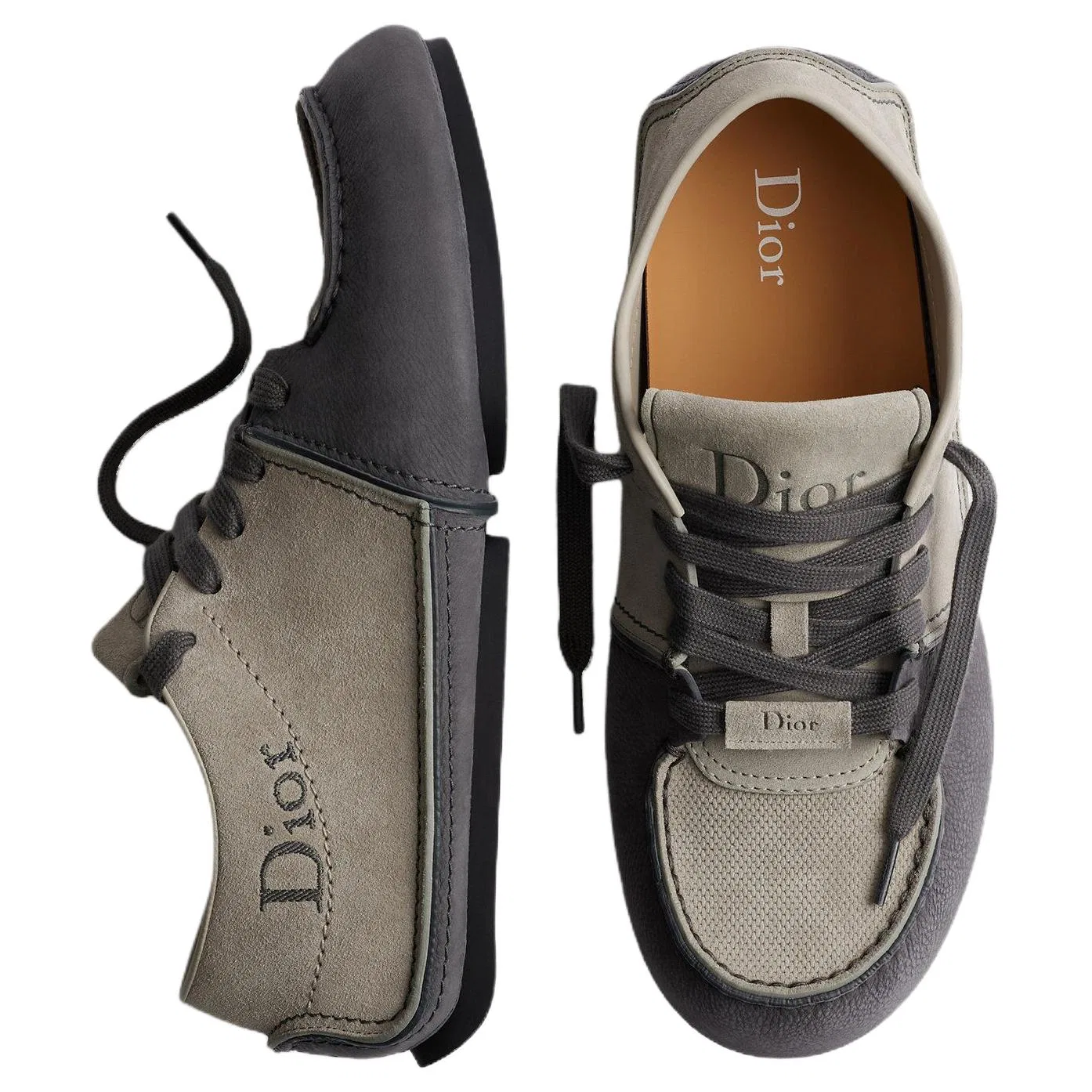 Casual кожаные туфли Roadie DIOR серые — фото 4