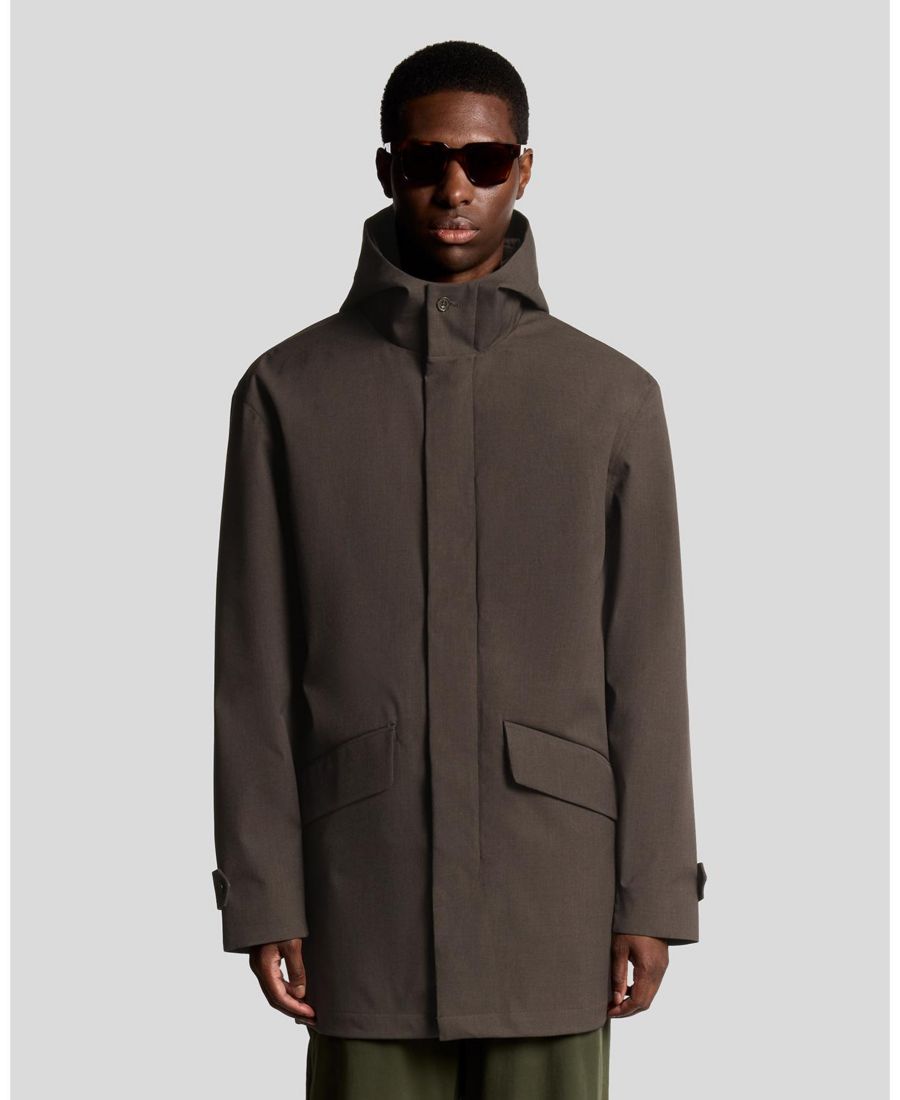 

Мужская куртка-парка в стиле милитари с длинными рукавами и капюшоном Lyle & Scott, Charcoal marl