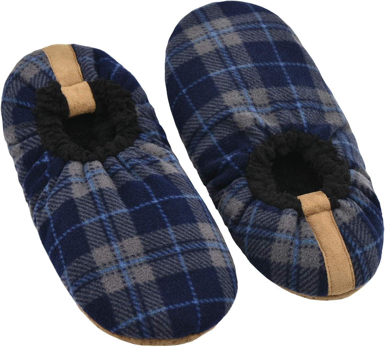 

Мужские носки-тапочки DICUIRD с нескользящей подошвой, теплые домашние носки с захватами для мужчин, пушистые вязаные тапочки, синий