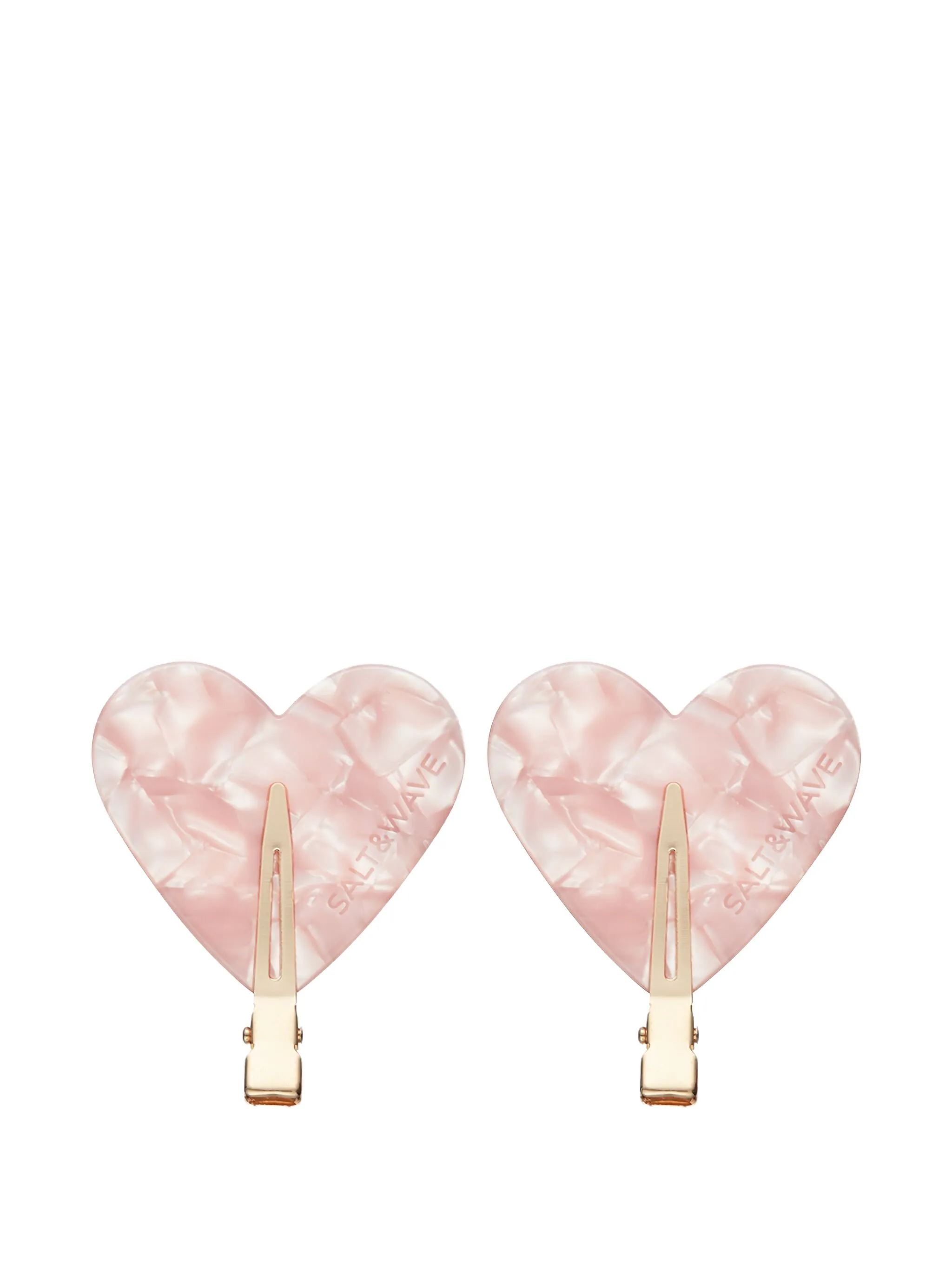 

Набор Quartz Heart из двух заколок для волос Salt & Wave, розовый