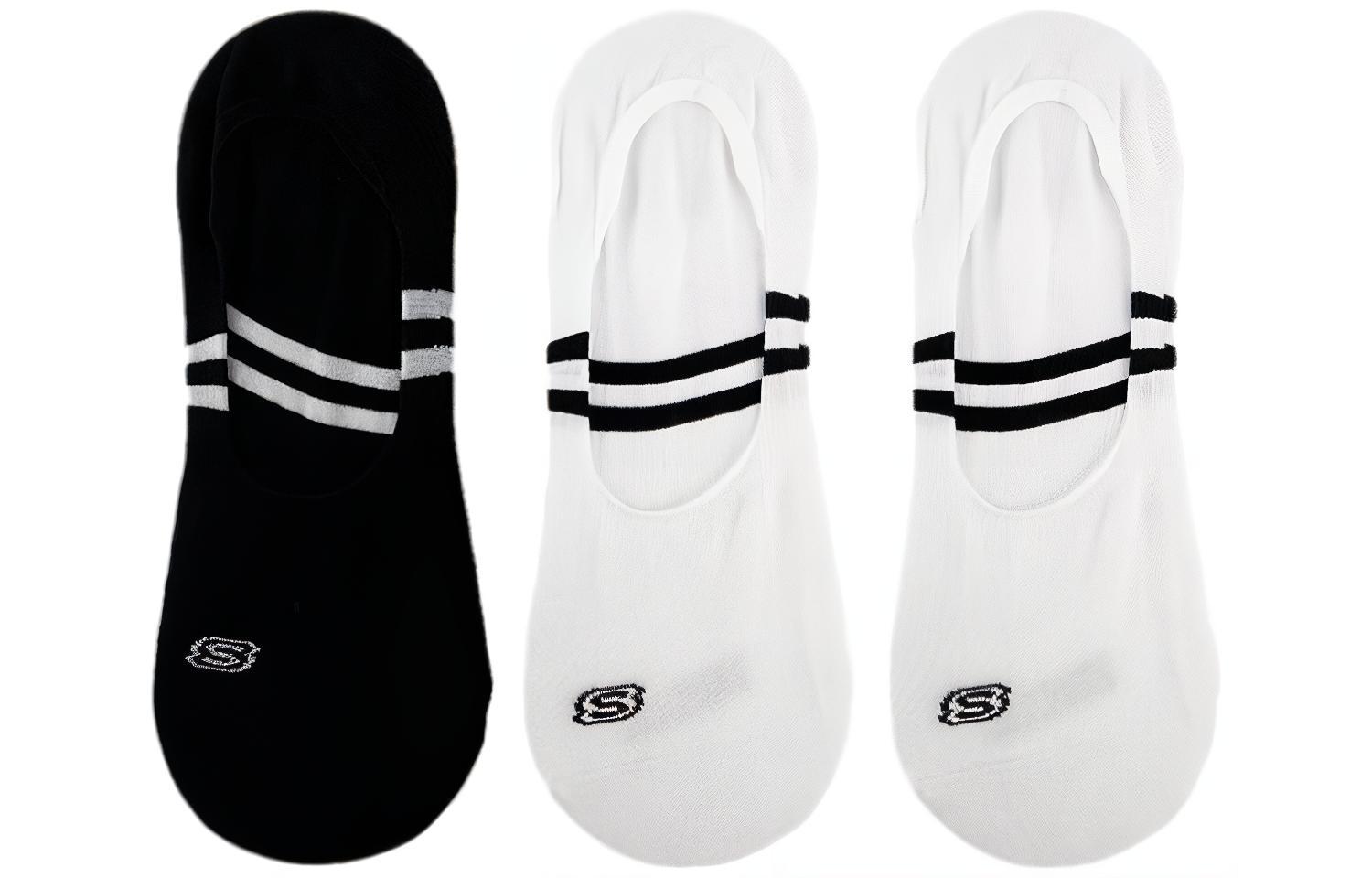 

Цветные носки-невидимки унисекс, 3 шт Skechers, 3 Pack (Black+White+White)