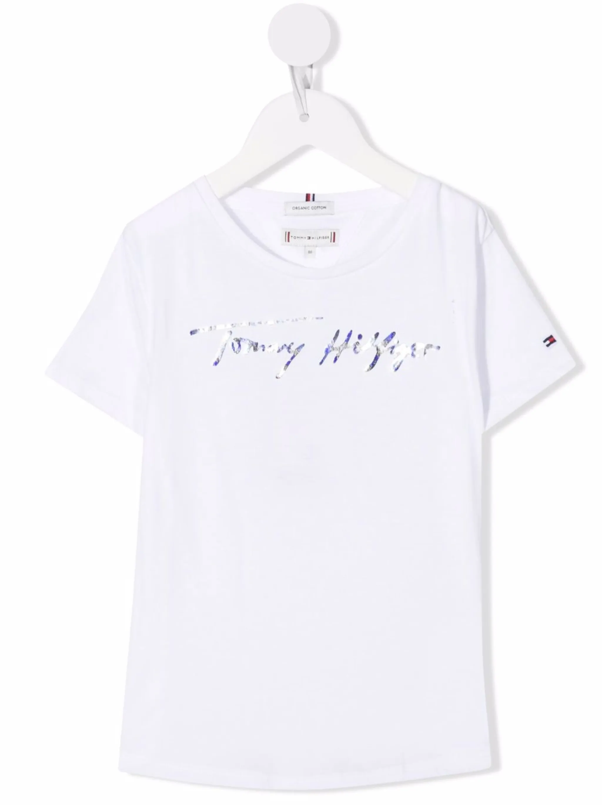 Футболка из органического хлопка с логотипом Tommy Hilfiger Junior, белый