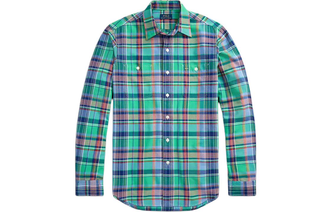 

Polo Ralph Lauren SS24 Классическая клетчатая рубашка Oxford Workshirt, мужская, зеленая