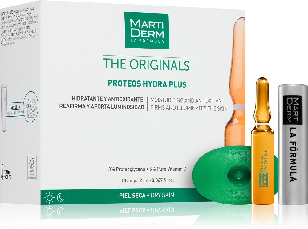

Оригинальные ампулы увлажняющей сыворотки Protoes Hydra Plus Martiderm, su vitaminu c 10× 2 мл