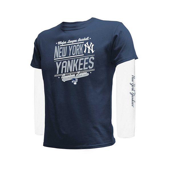 Комплект футболок New York Yankees для молодежи, цвет navy/white Stitches — фото 2