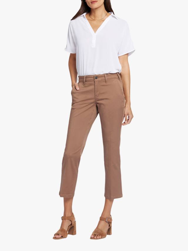 

Прямые брюки с манжетами из стретч-твила NYDJ, Baguette