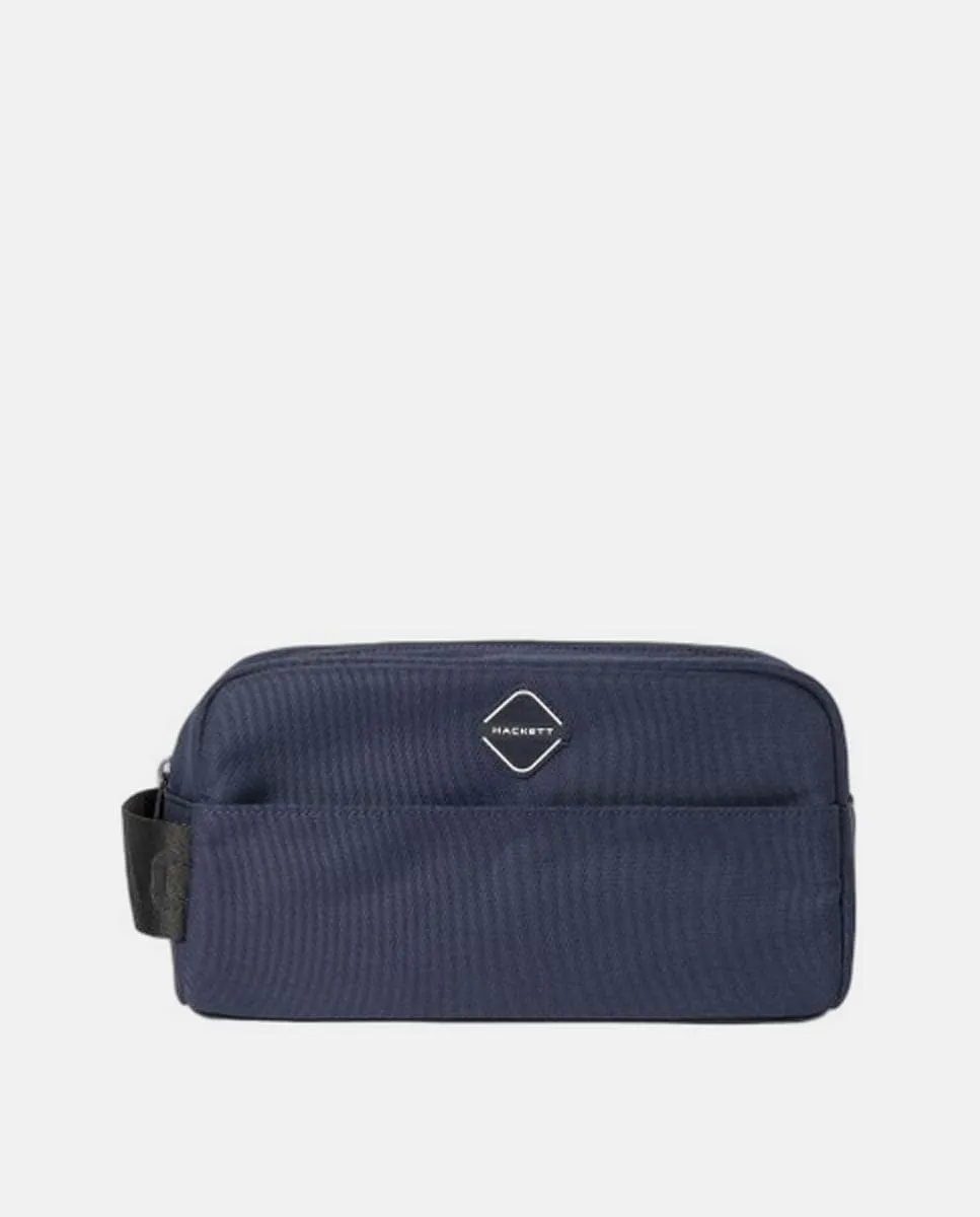 

Мужской несессер с логотипом в виде алмаза и ручкой Hackett, синий