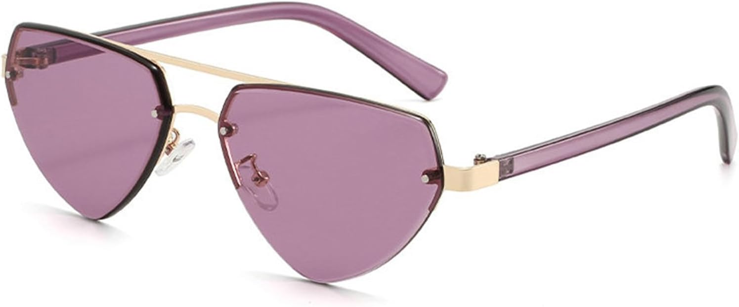 

Солнцезащитные очки Willochra Luxury Cat Eye для женщин, модные очки в форме сердца и овальной оправы, стильные, с металлическим каркасом, треугольной формой, защитой от УФ-излучения UV400 (2025 год), C5