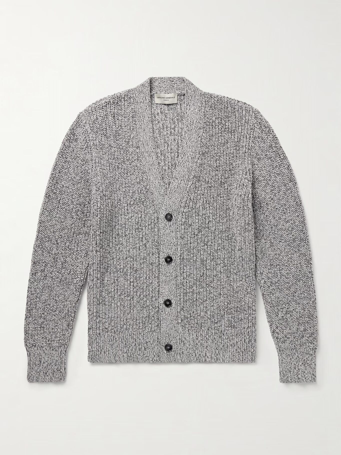 

Кардиган Miles Ribbed из органического хлопка OFFICINE GÉNÉRALE, серый