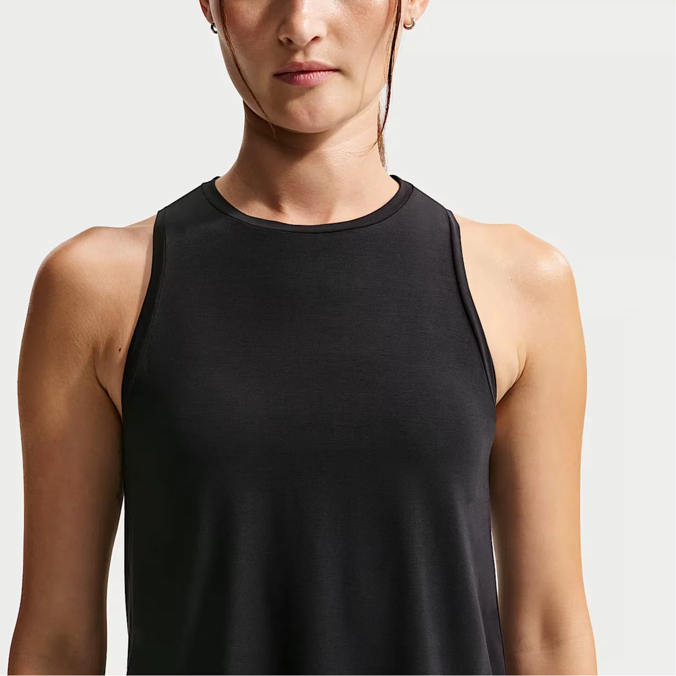 Топ женский Black/Cool Gray с круглым вырезом прямой посадки Nike — фото 4