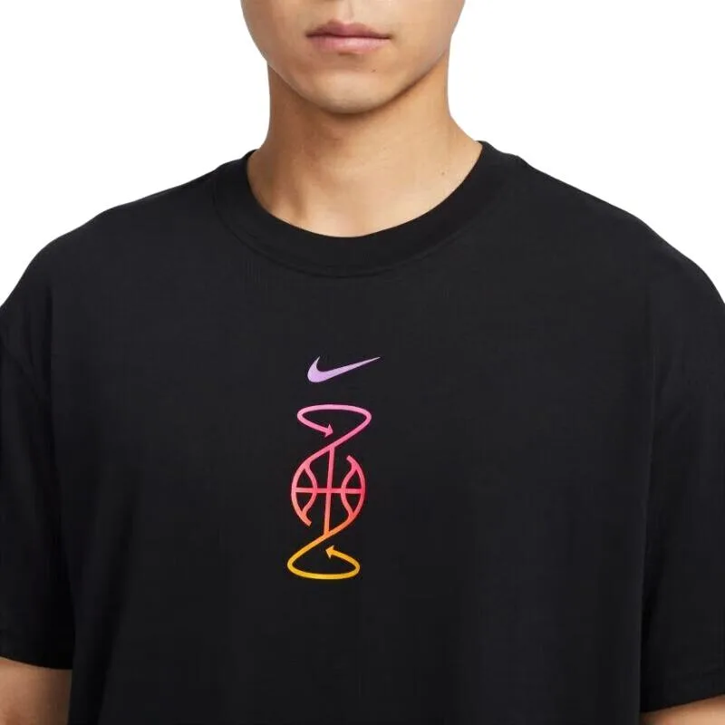 Nike Футболка мужская SS23 черная с круглым вырезом умеренно прямого кроя — фото 4