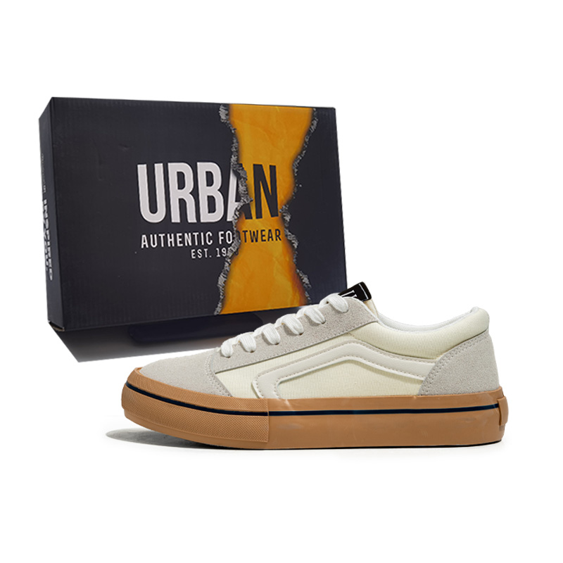 

URBAN AUTHENTIC Антискользящие износостойкие низкие скейтерские кеды мужские бежевые, цвет Beige