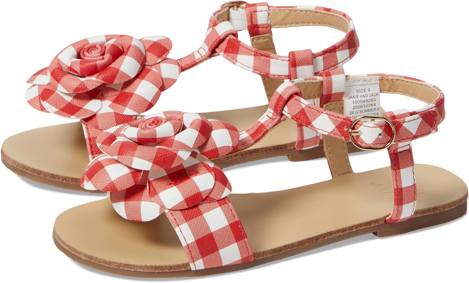 

Сандалии Janie and Jack Gingham Flower Sandal, цвет Multicolor 1