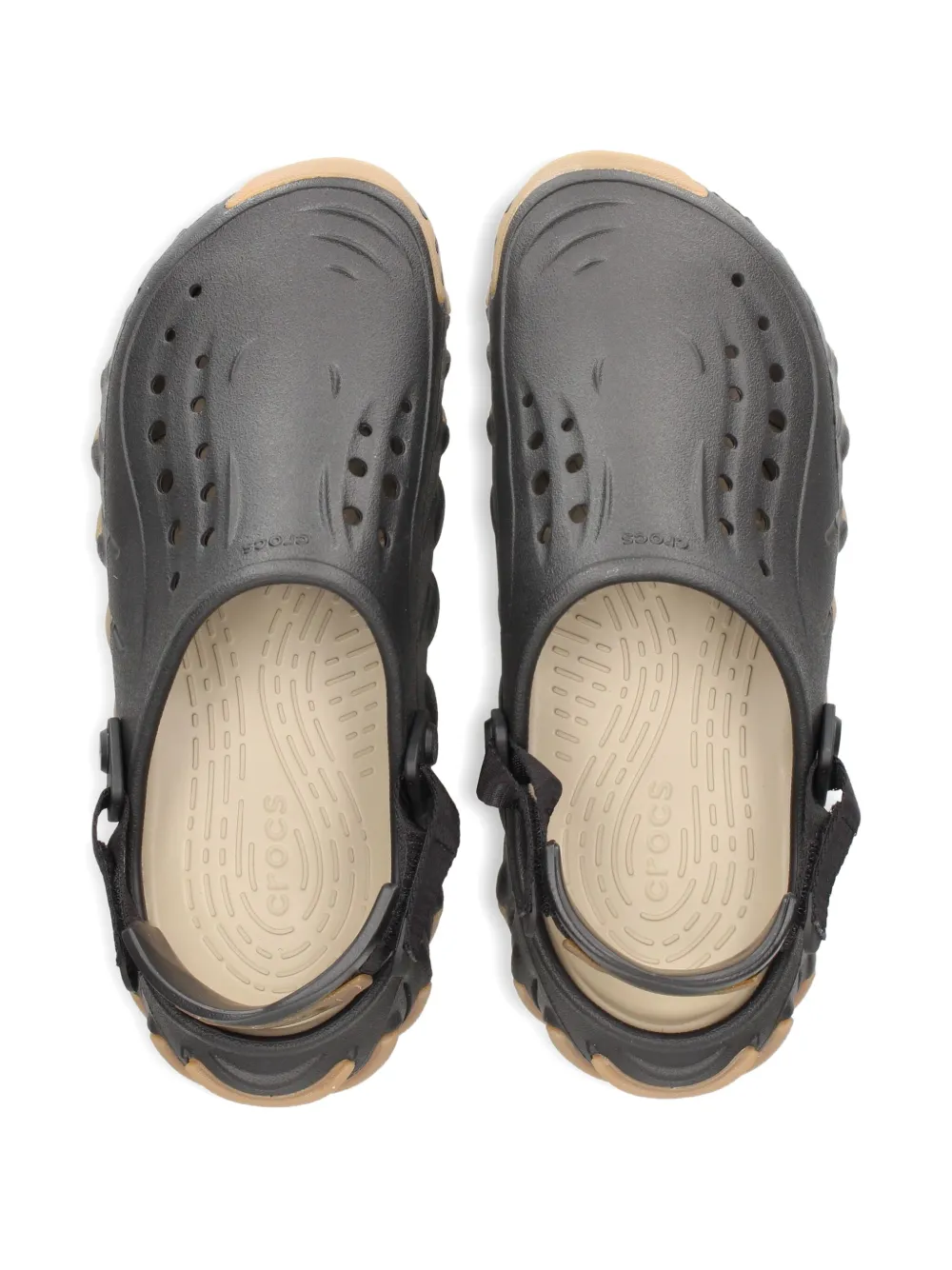Сабо-босоножки с перфорацией на подошве и ремешком на пятке Crocs, черный — фото 3