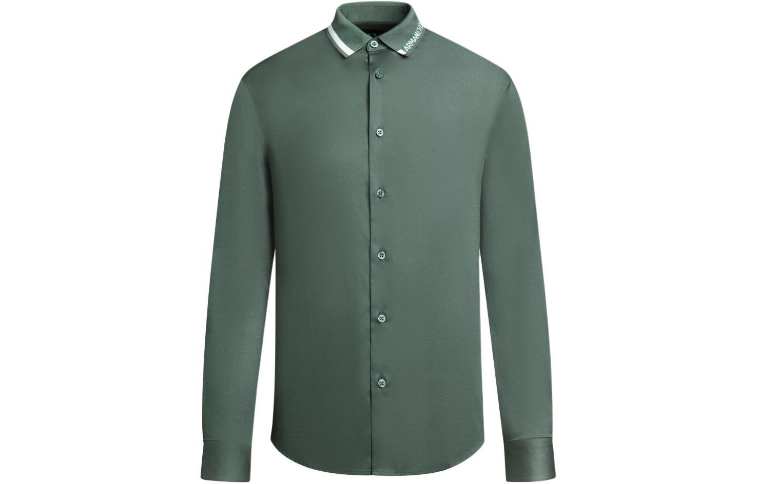 EMPORIO ARMANI Рубашка SS24 мужская зеленая — фото 3
