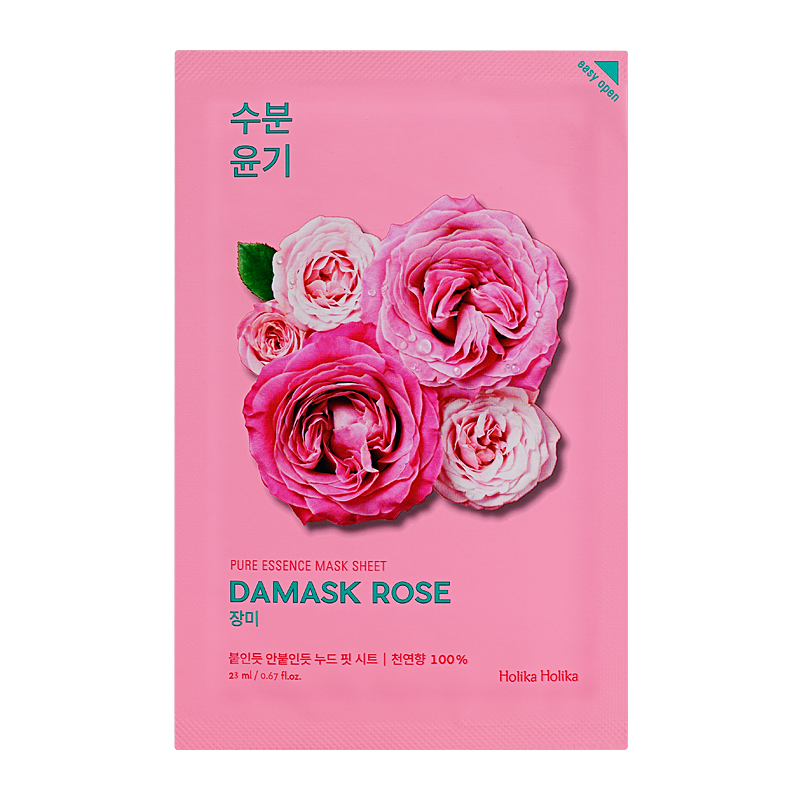 

Тканевая маска с маслом дамасской розы pure essence mask sheet - damask rose Holika Holika, количество 1 шт.