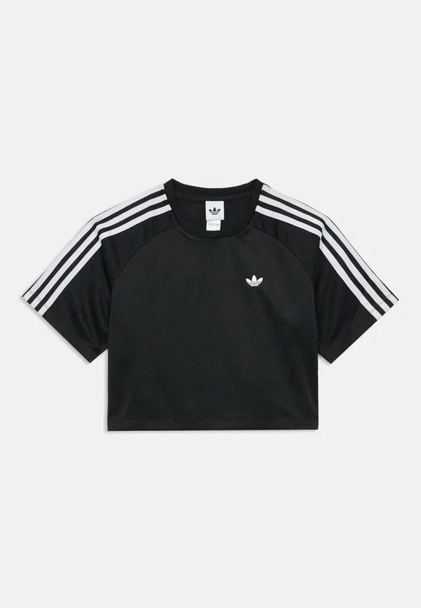 Свободная футболка прямого кроя с принтом для подростков Adidas Originals, Black/White