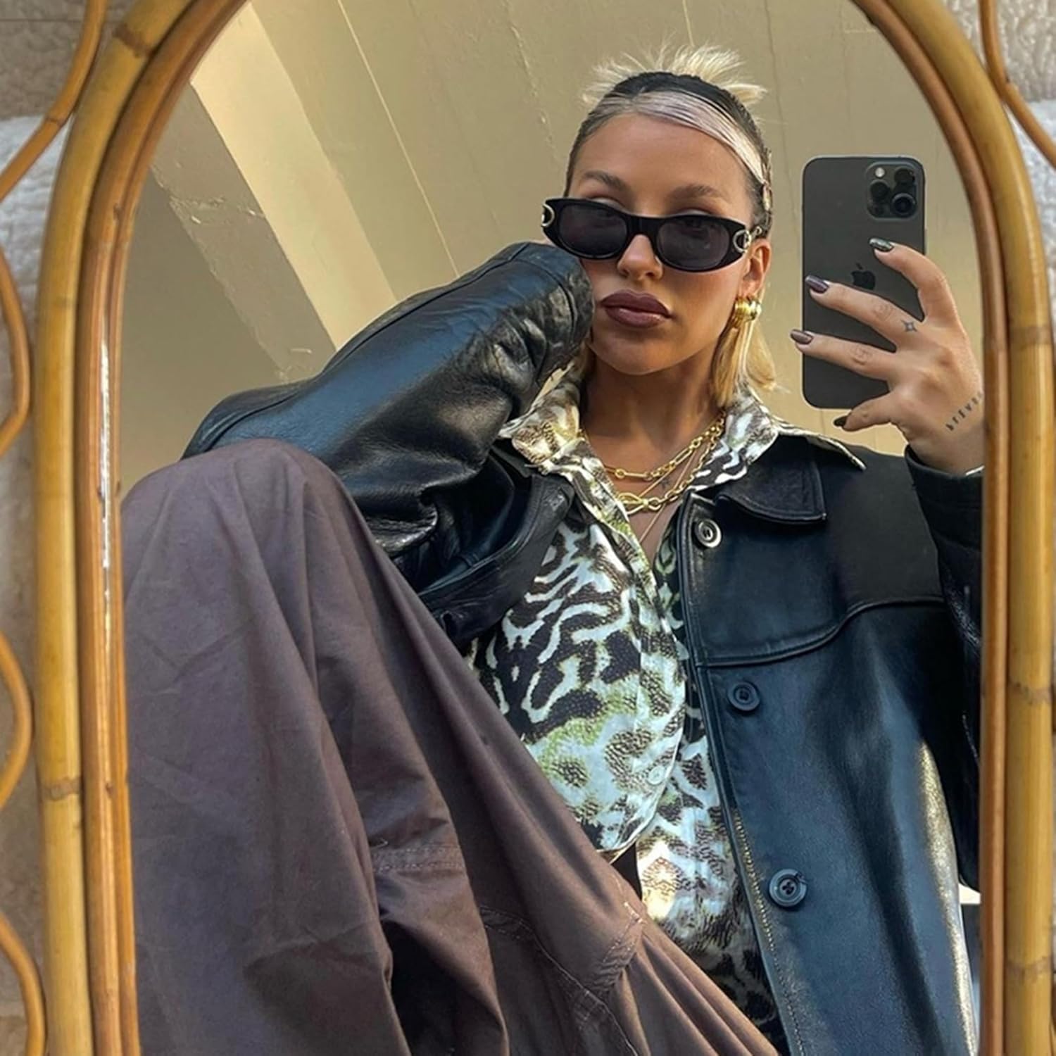 

Солнцезащитные очки Bullabulling в стиле ретро «кошачий глаз» для женщин, модные солнцезащитные очки в овальной оправе, роскошные металлические дизайнерские очки с защитой от УФ-излучения UV400, Beige