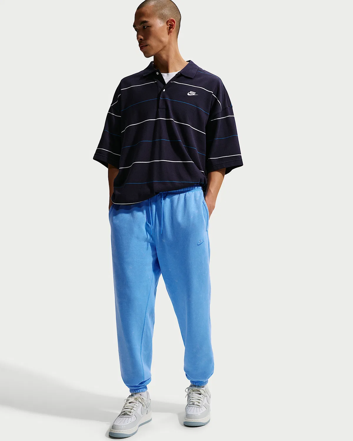 Мужские флисовые штаны Nike Sportswear Club с манжетами, University Blue/University Blue — фото 4