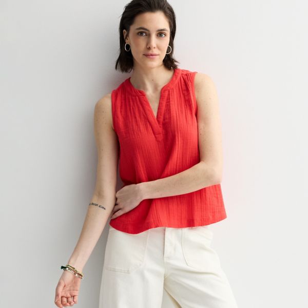 

Маленький, легкий, мягкий топ из марли Sonoma Goods For Life, цвет hawaii rose