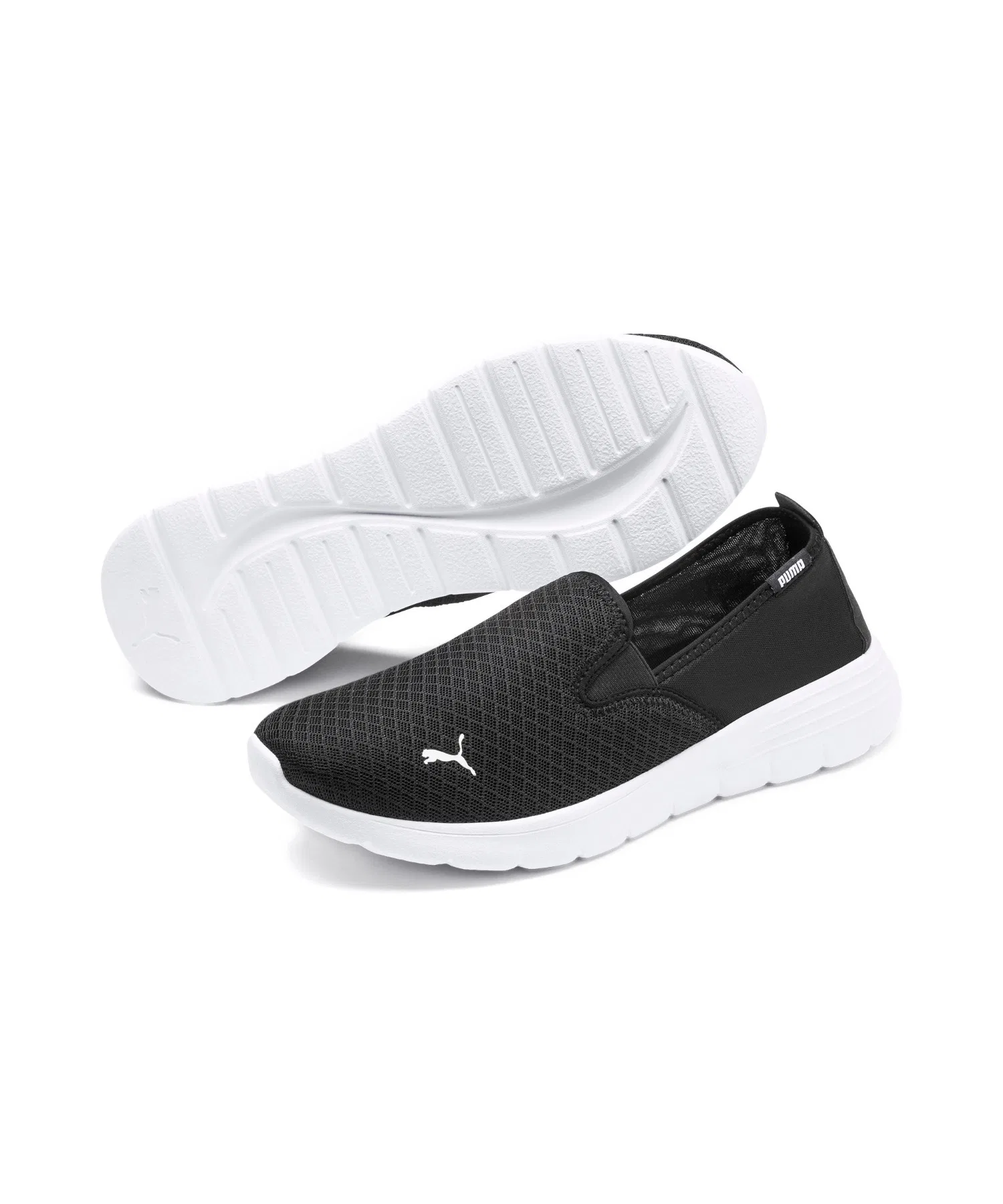 Унисекс кроссовки Flex Renew SlipOn PUMA чёрные с розовым — фото 2