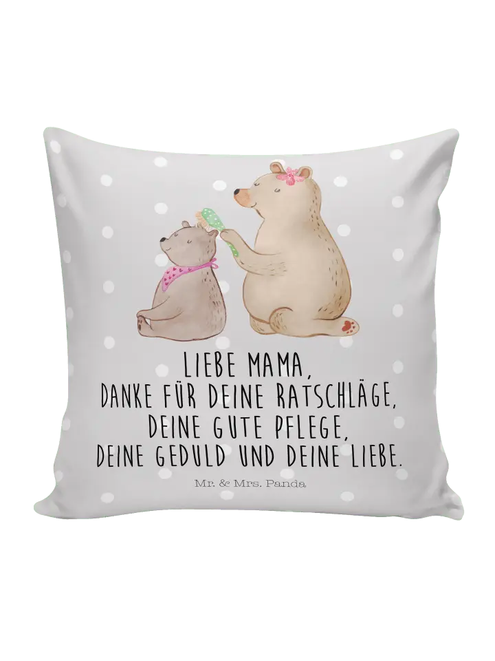 

Подушка Mr & Mrs Panda 40x40 Bär Kind, пастельно-серый