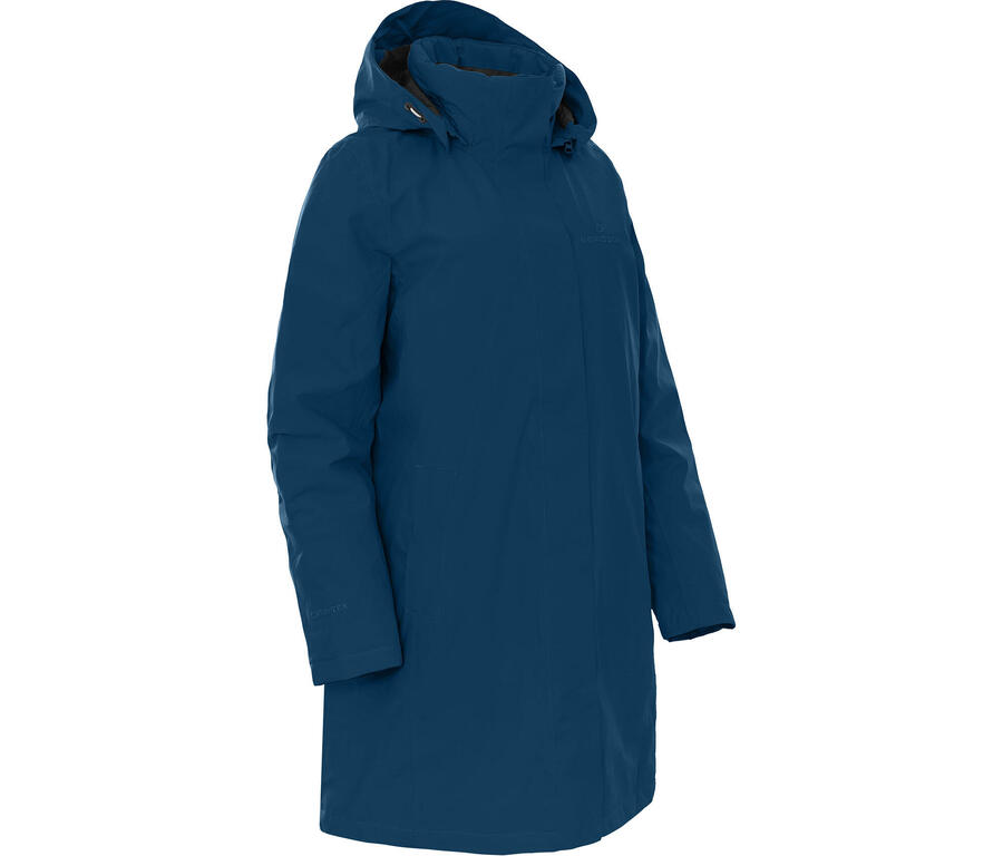 

BERGSON Зимнее пальто теплое утепленное, водонепроницаемость 20000 мм водяного столба, синее