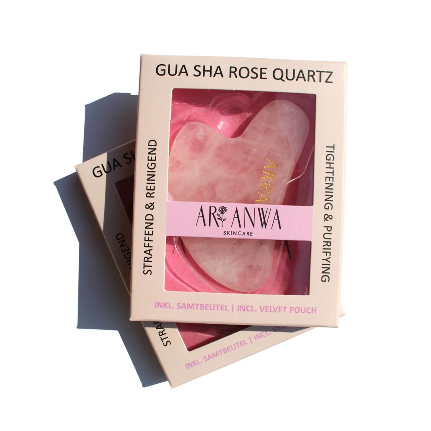 Массажер для лица гуаша из розового кварца Ari Anwa Skincare, 59 гр — фото 3