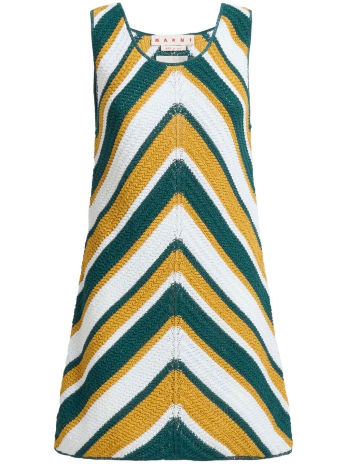 

Marni полосатое трикотажное хлопковое мини-платье, зеленый