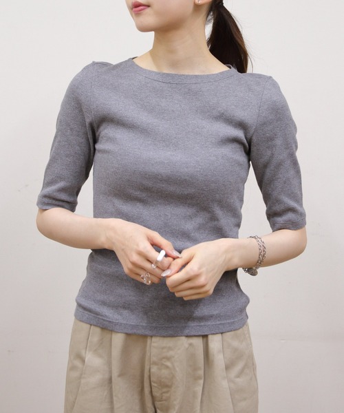 

Футболка с вырезом-лодочкой и коротким рукавом ORCIVAL, серый