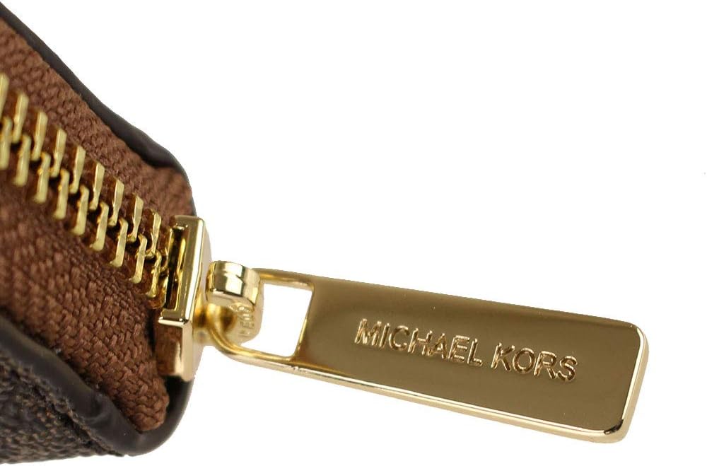 

Michael Kors Jet Set Travel Medium Zip Around Faux Leather Card Case (Brown/Luggage)