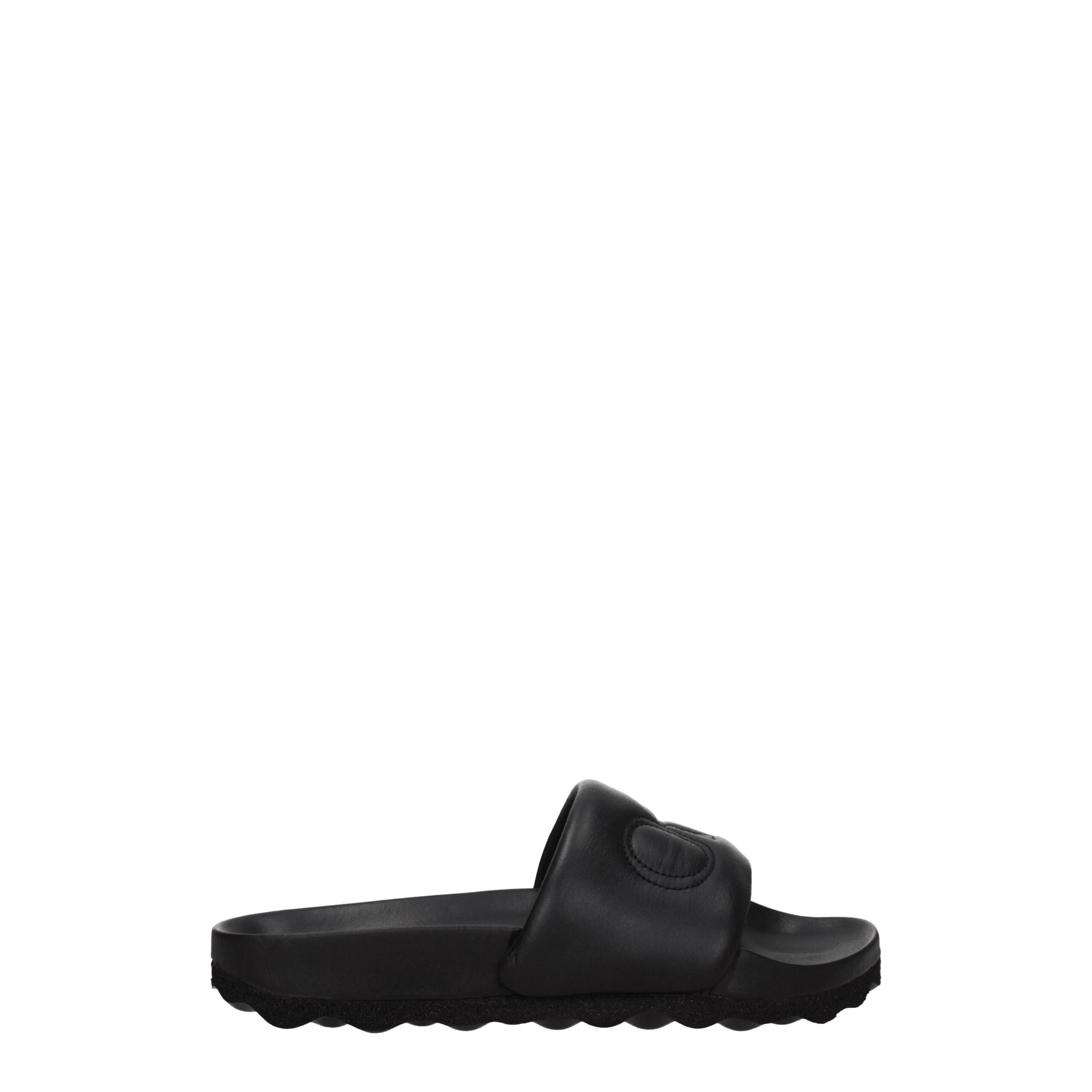 Off - кожаные женские тапочки Off-White, черный