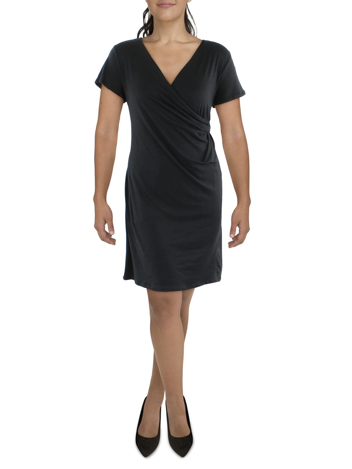 

Плюс Женское Трикотажное Платье-Сюрплик Прямое 24seven Comfort Apparel, черный