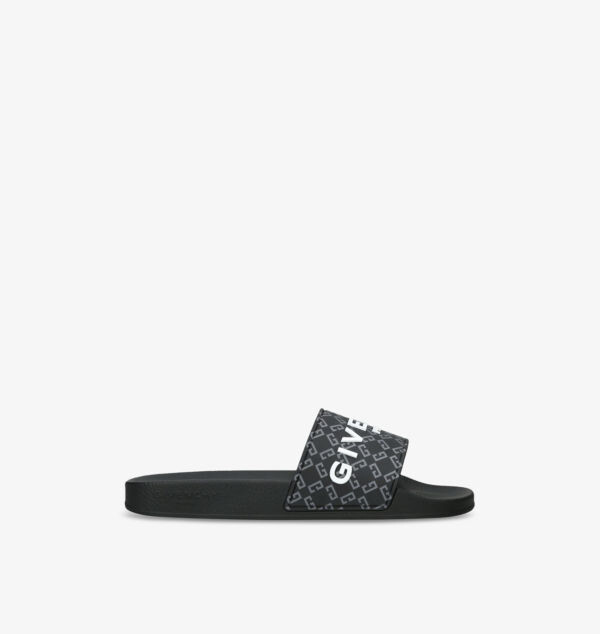 

Резиновые шлепанцы с монограммным узором Givenchy, черный