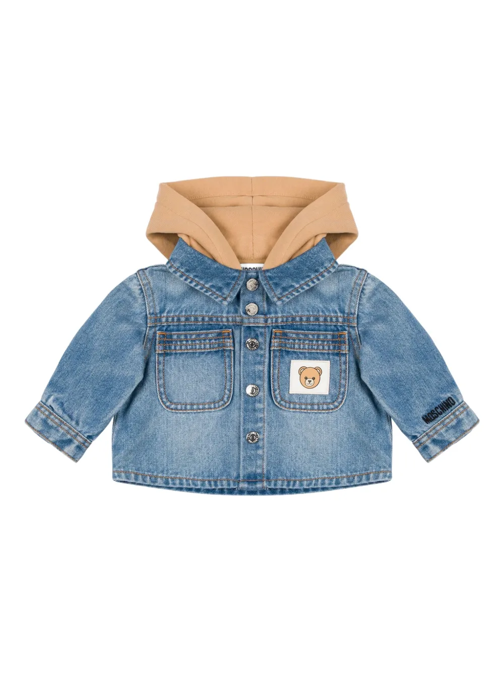 

Джинсовая куртка с капюшоном Moschino Kids, синий