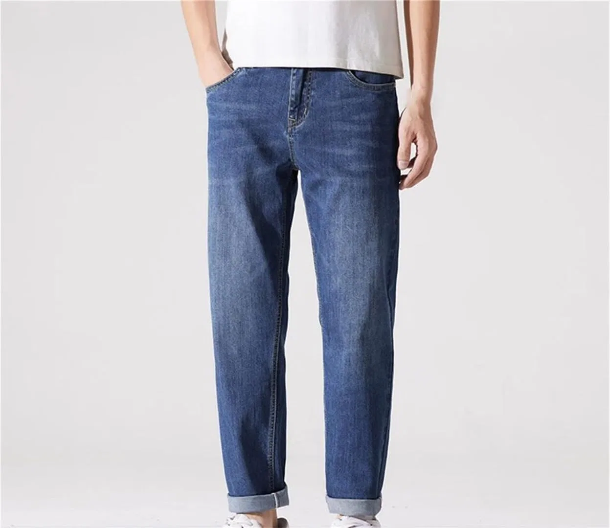 Джинсы Slim Straight Regular Fit Denim, Темно-синий — фото 2