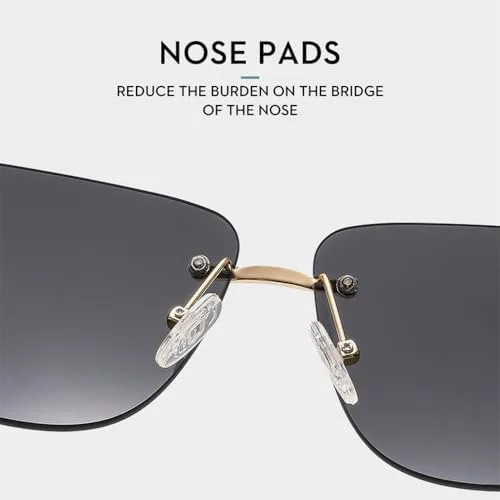 

Винтажные модные солнцезащитные очки без оправы с градиентным покрытием и защитой от УФ-излучения UV400 для летних путешествий, черные, размер 1 шт MTZJH, One Color