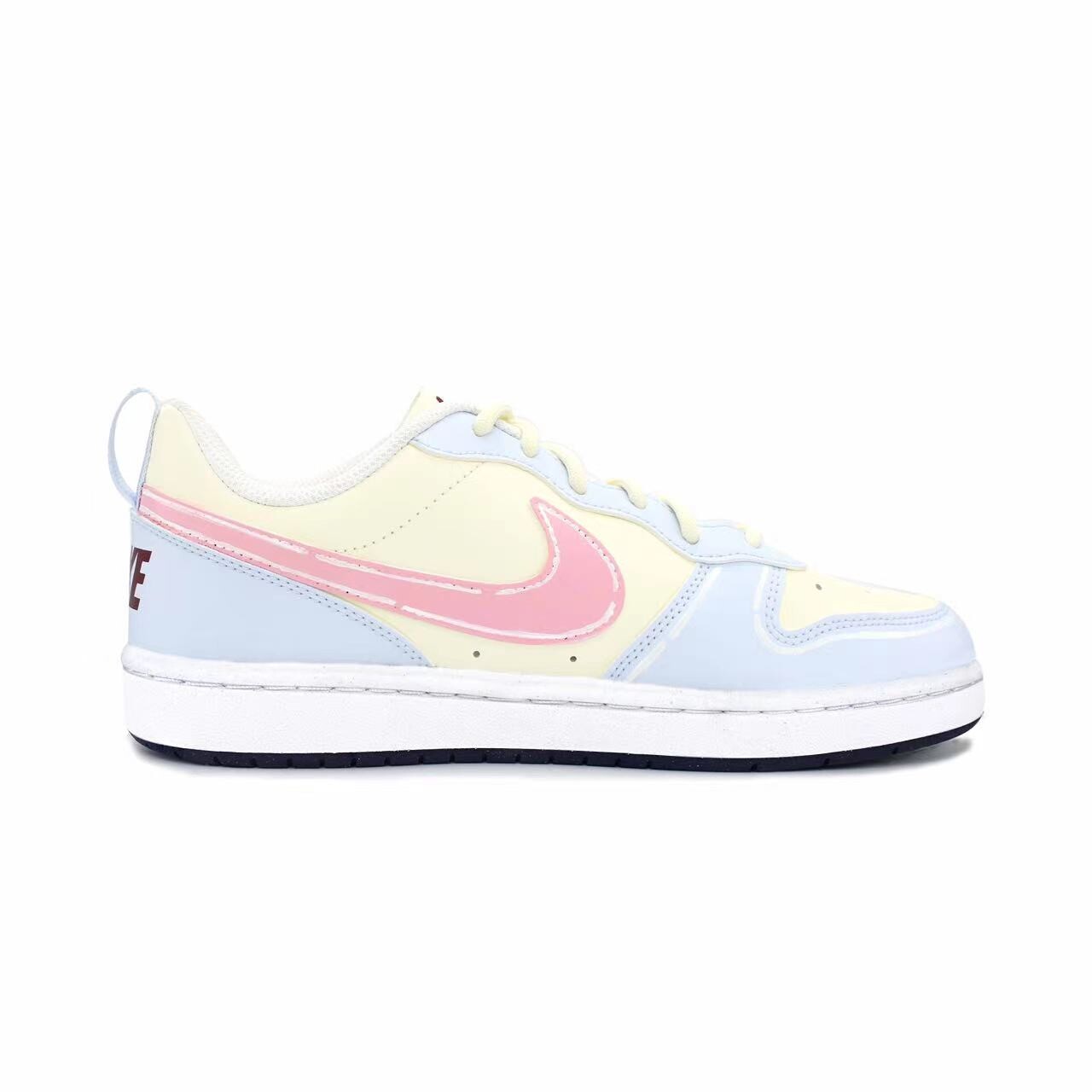 

Кроссовки Nike Court Borough Skateboarding Shoes Women's Low-top Yellow/pink/blue, черный/серо-синий