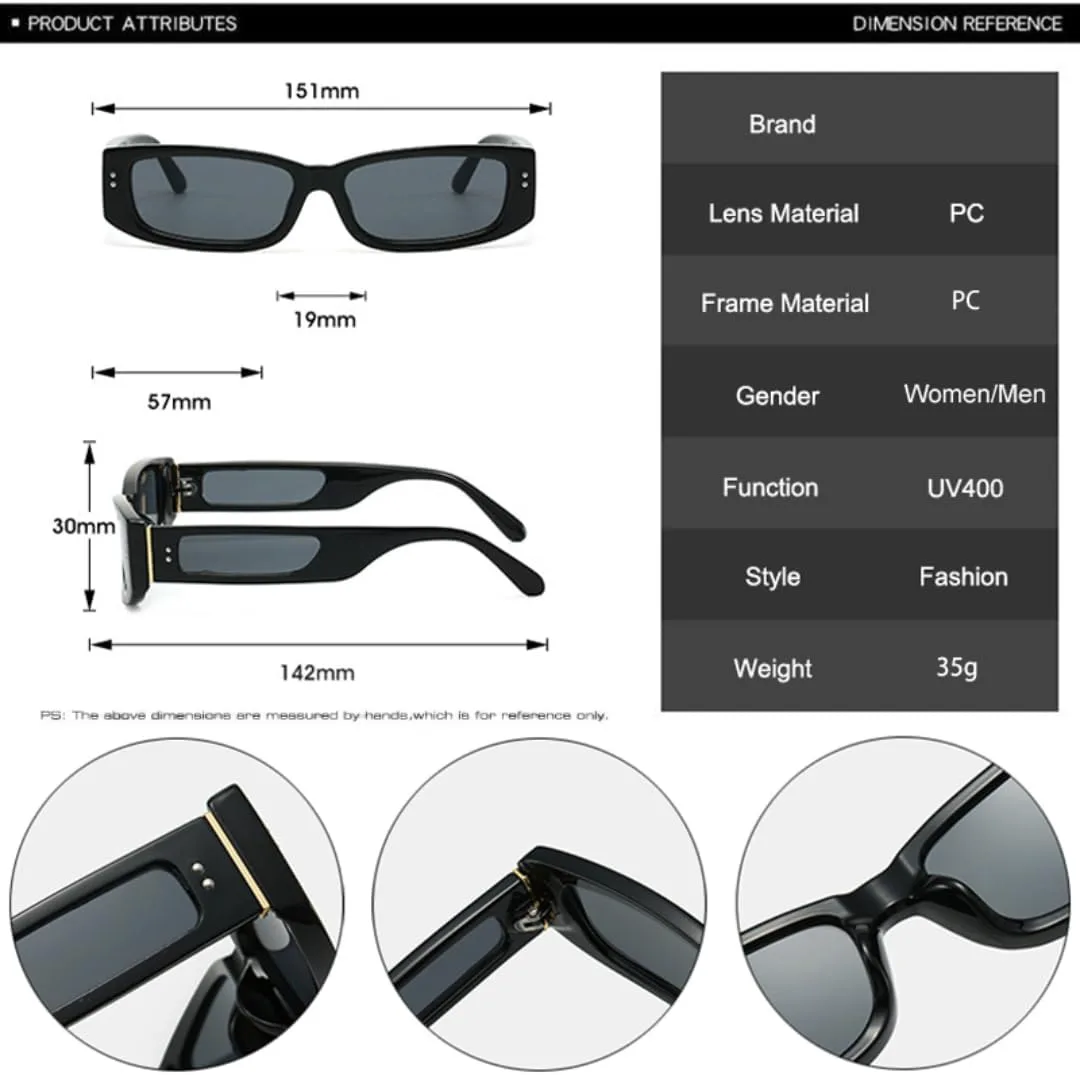 

Модные прямоугольные солнцезащитные очки для женщин, защита от УФ-излучения UV400, ретро-очки с заклепками, градиентные очки для мужчин VRTRFFTR, Green Green Tea