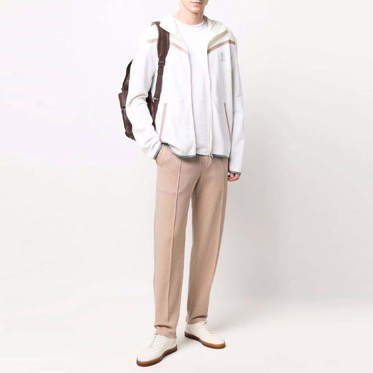Brunello Cucinelli Повседневные брюки мужские Khaki Moderate Slim Fit — фото 4