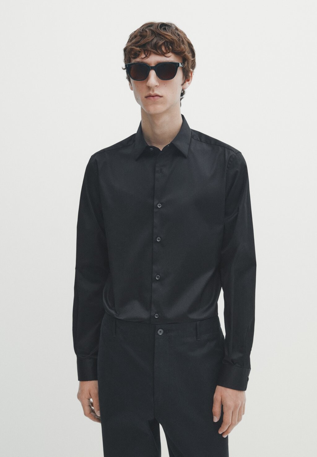 

Деловая рубашка STRETCH SLIM-FIT Massimo Dutti, цвет black