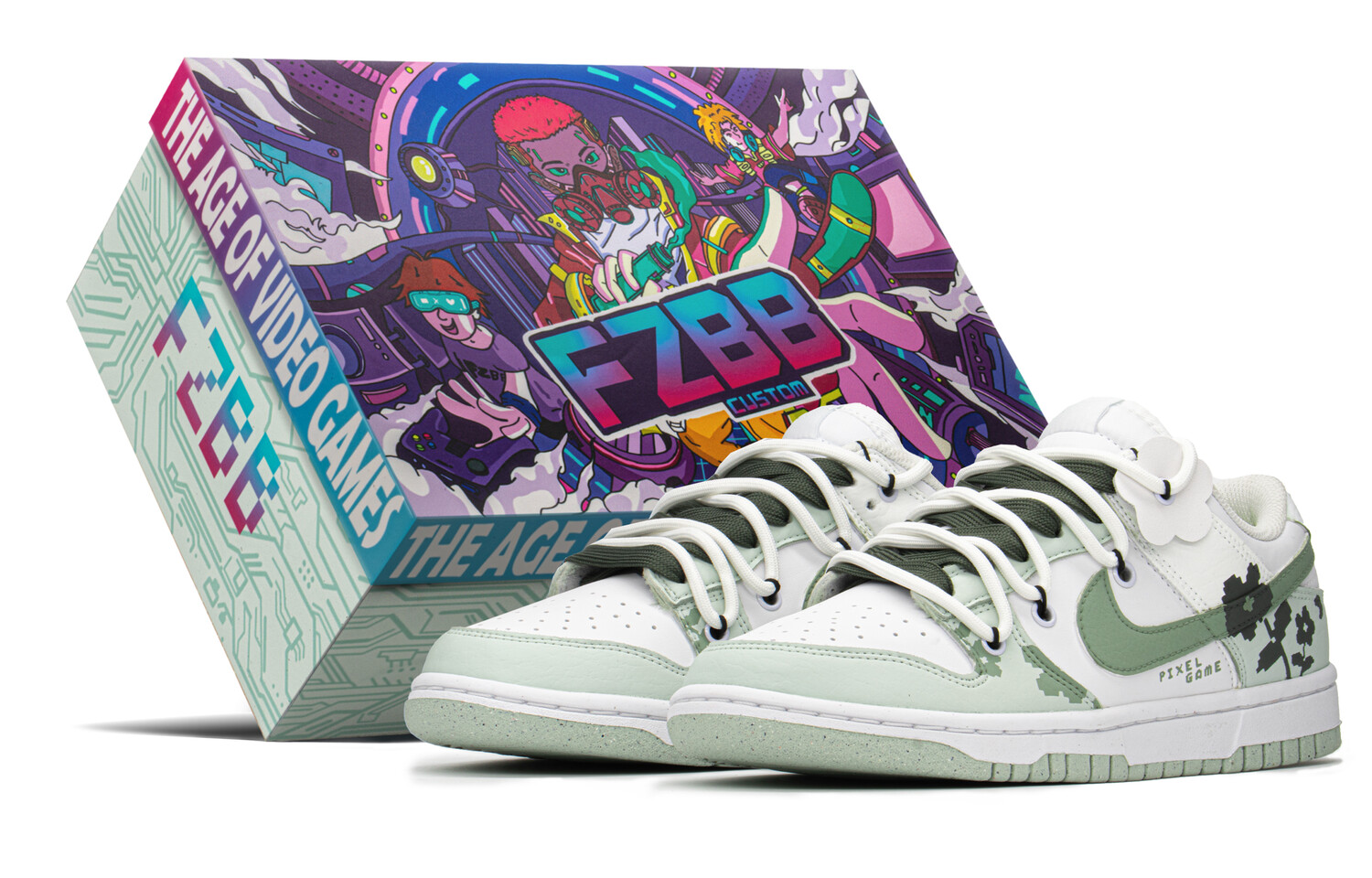 

Кроссовки Nike Dunk Skateboard Shoes Women's Low-Top White/Green