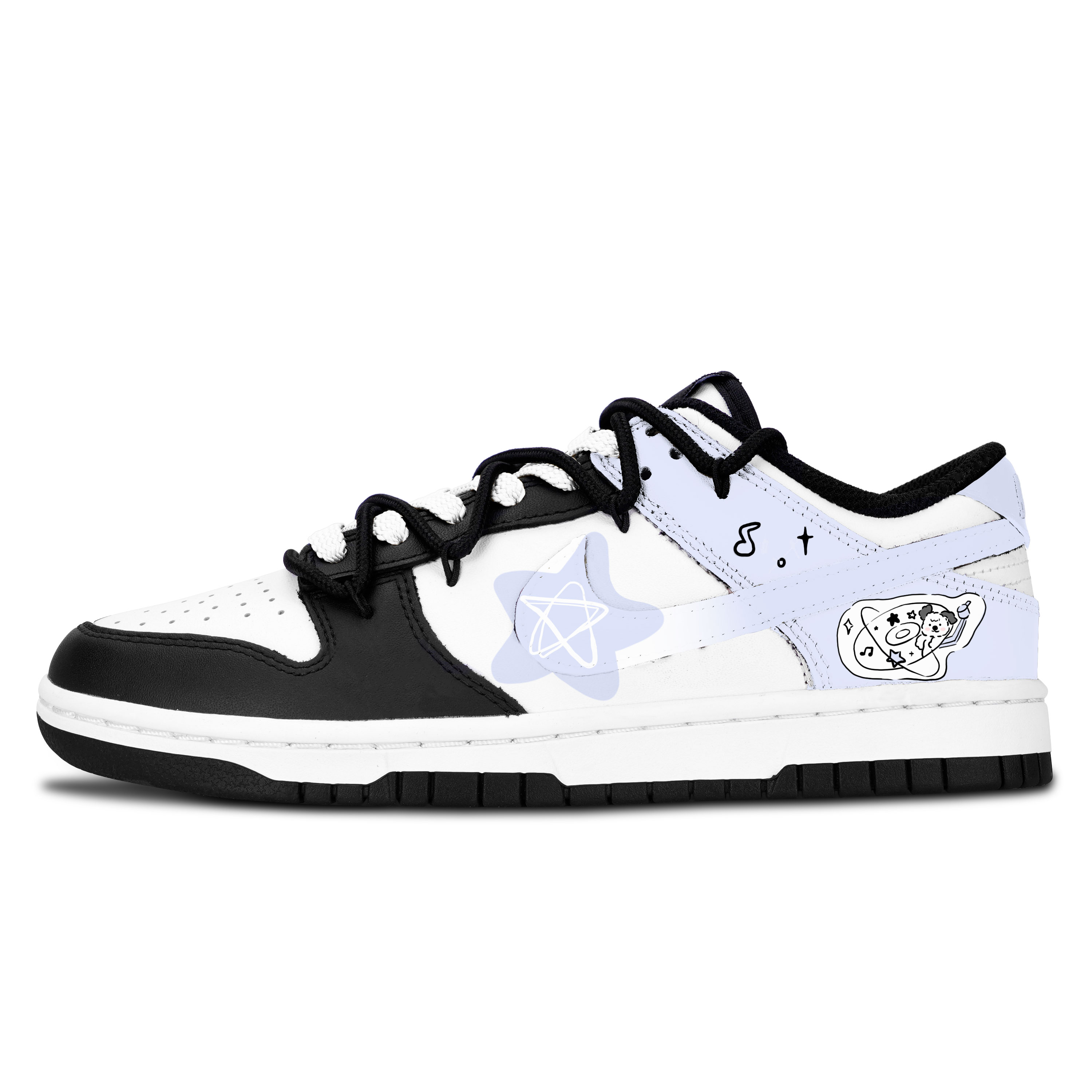 

Dunk Black White, устойчивые к истиранию низкие скейтборд-кроссовки Unisex Nike, фиолетовый