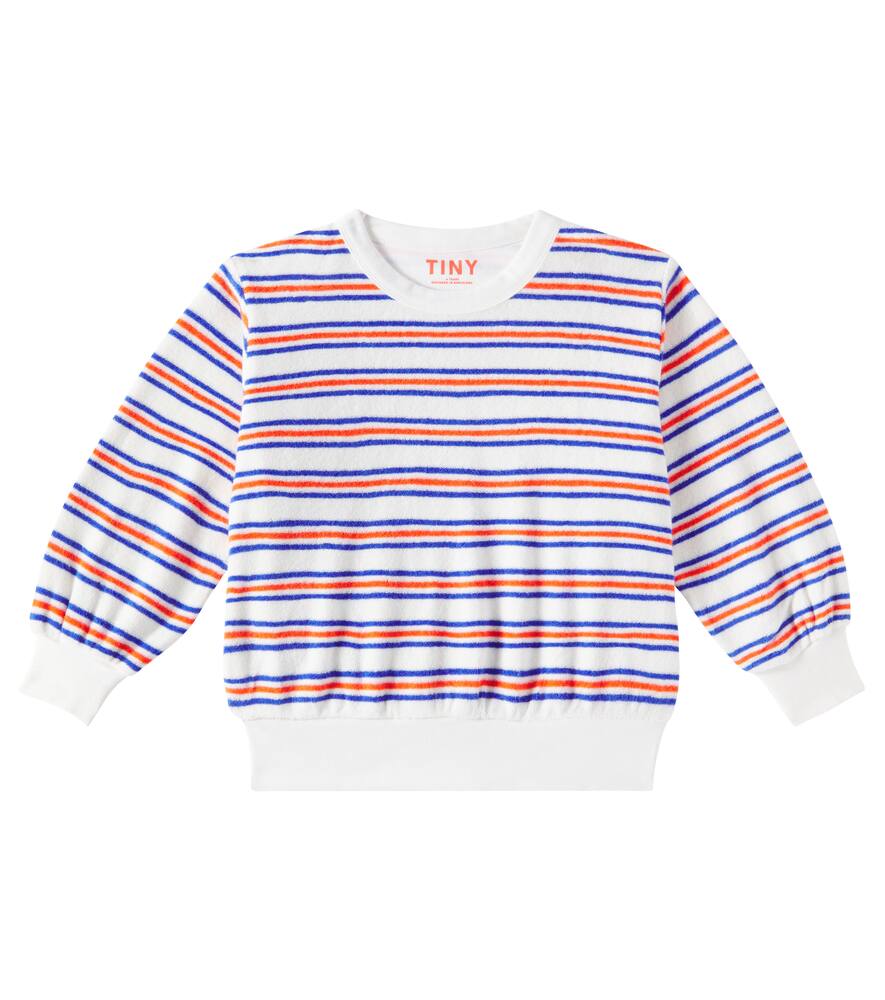 

Полосатый хлопковый махровый свитшот Tinycottons, Off-White