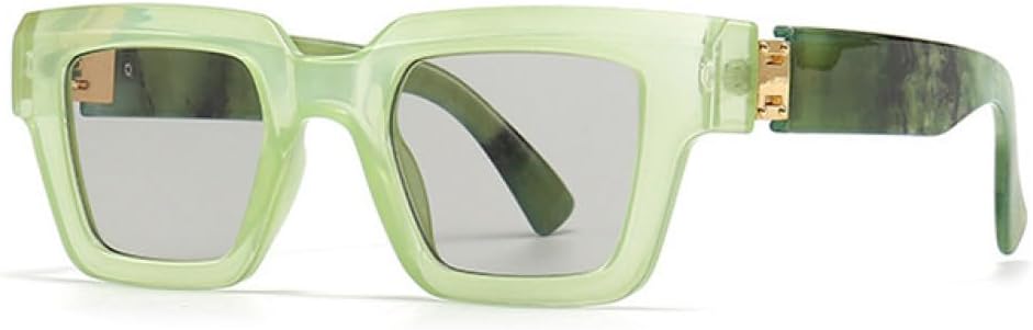 

MUTYNE Модные квадратные женские солнцезащитные очки класса люкс, винтажные, конфетного цвета, прозрачные, градиентные, мужские панк-солнцезащитные очки, Green Light Gray