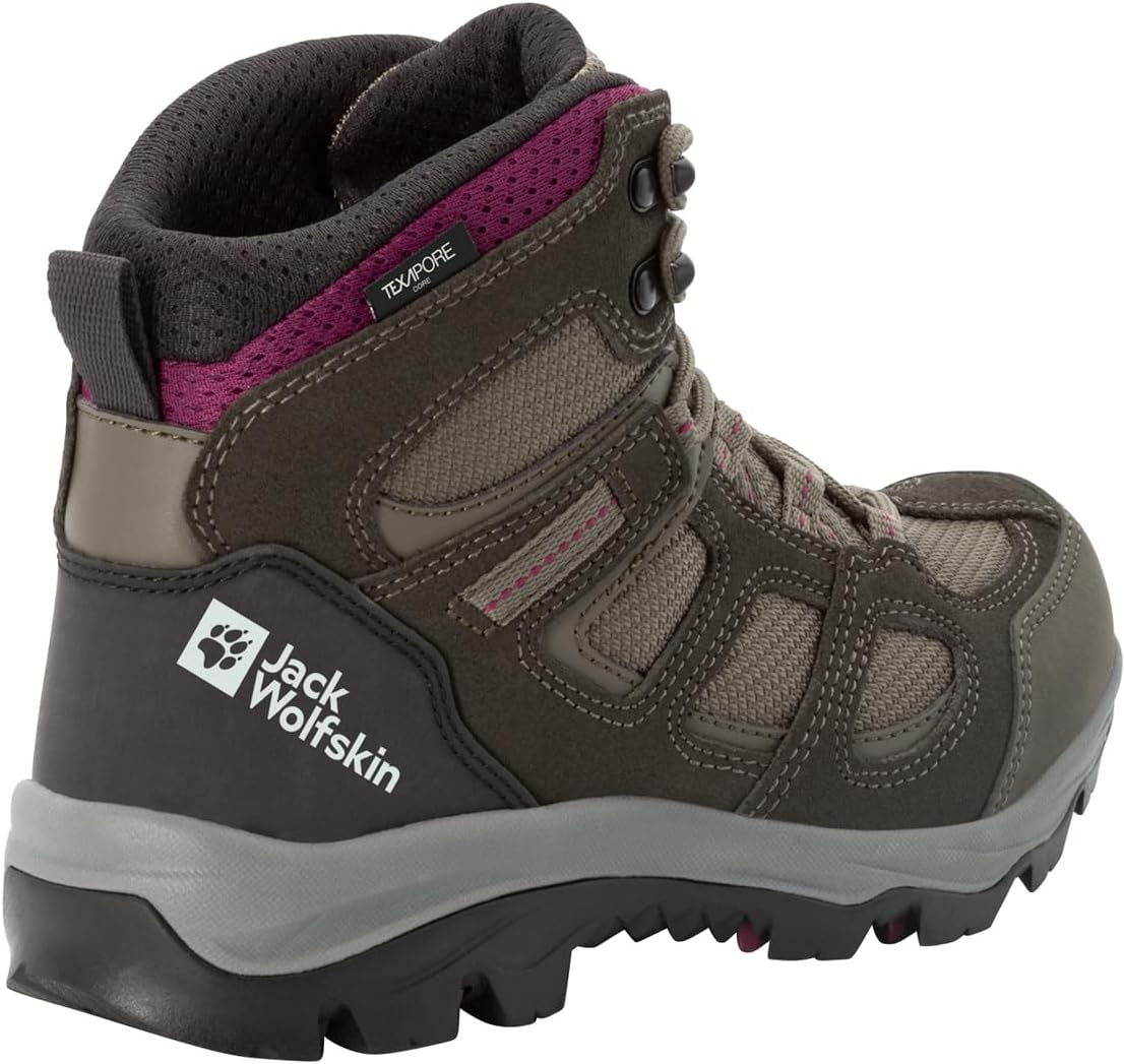 Кроссовки для походов Jack Wolfskin Unisex-Adult Rebellion Texapore Mid W, бордовый/хаки — фото 3